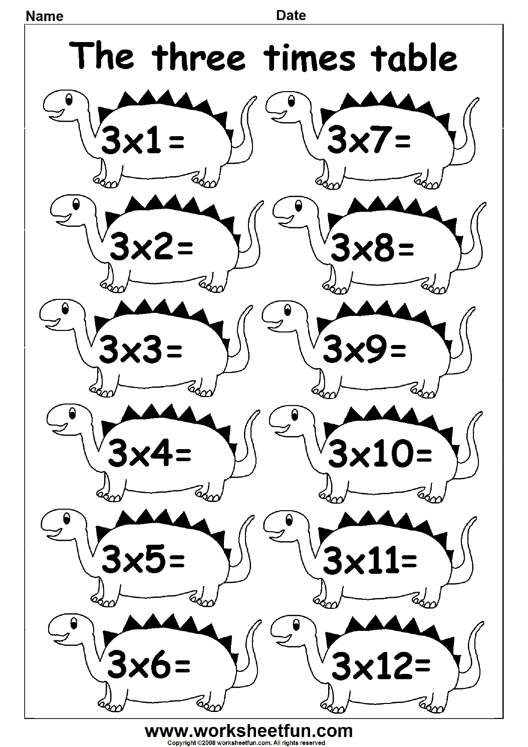 Multiplication Times Tables Worksheets â 2, 3, 4 & 5 Times Tables